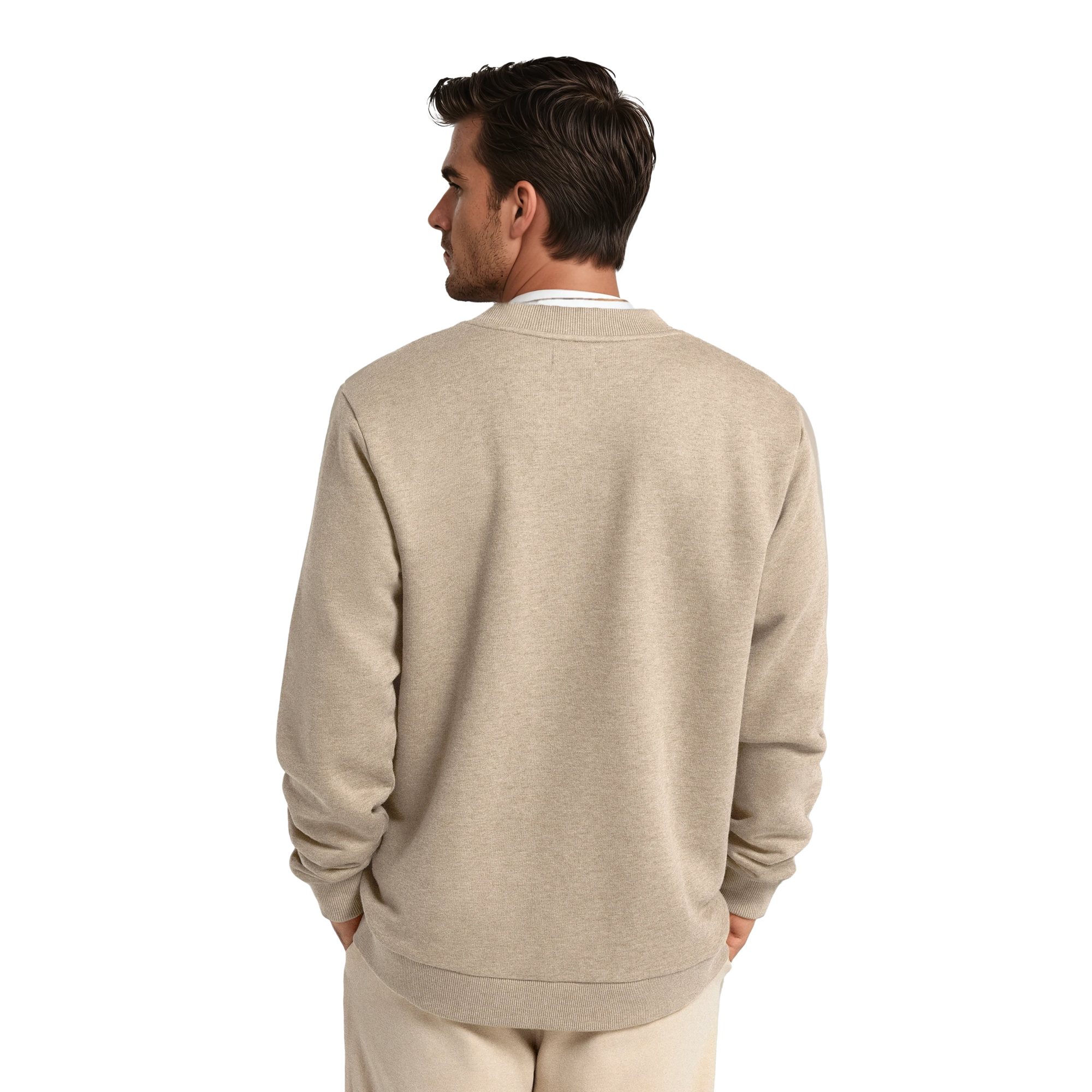 Men's Merino Blend Sweatshirt - Rugged Beige - Image 2