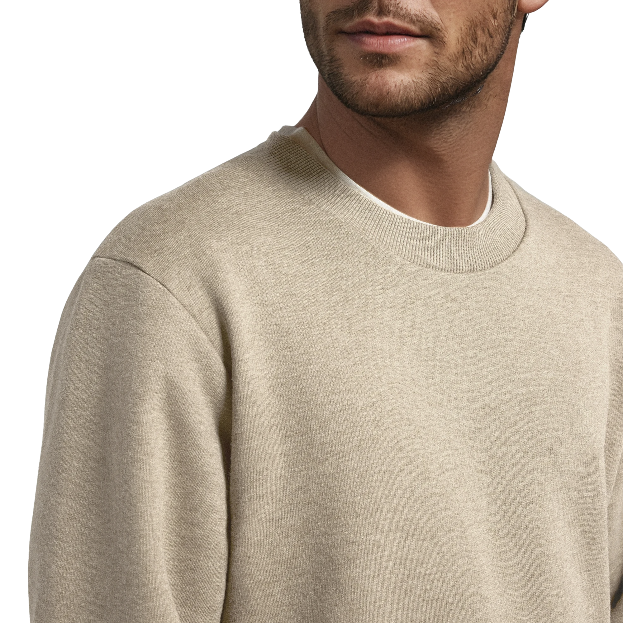 Men's Merino Blend Sweatshirt - Rugged Beige - Image 3