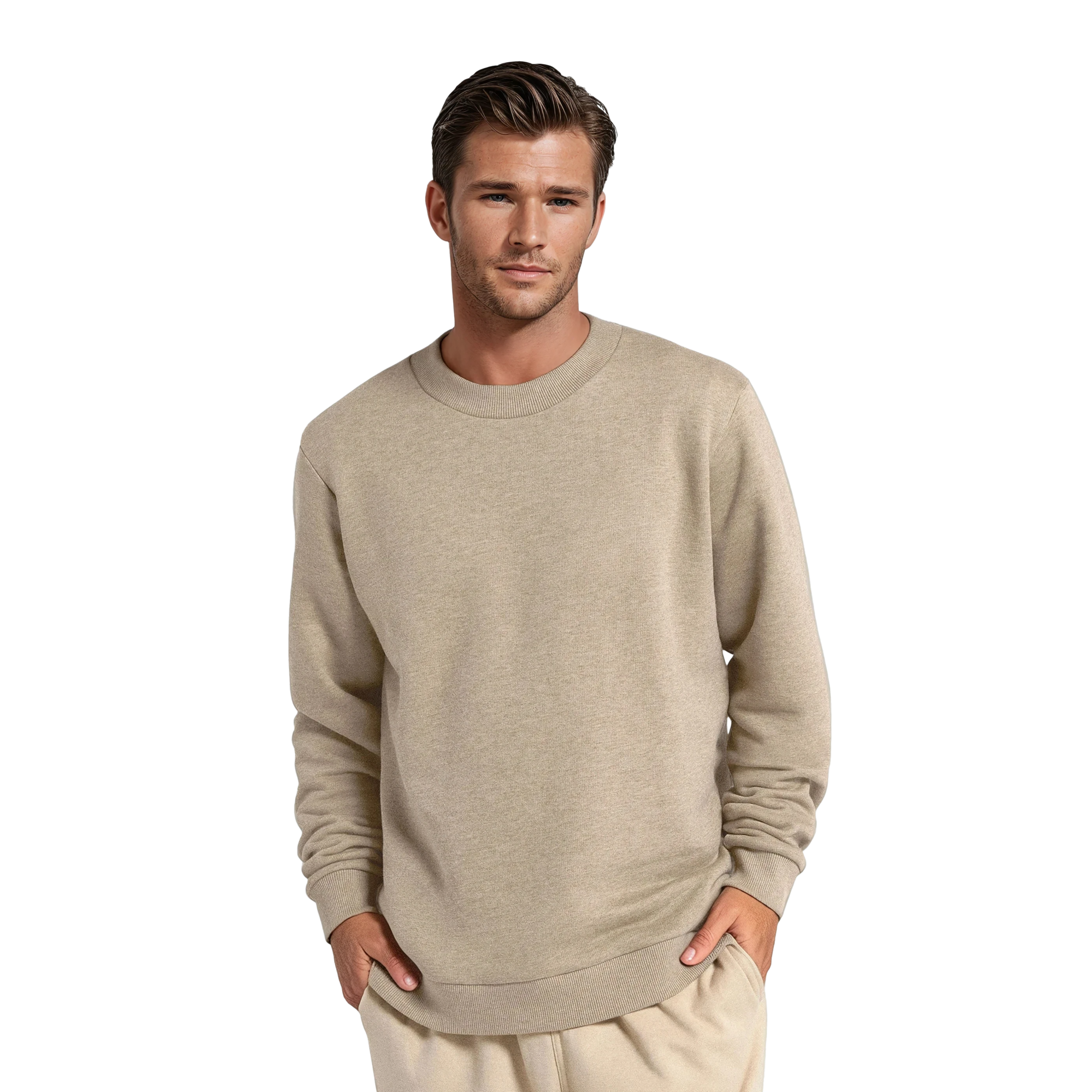 Men's Merino Blend Sweatshirt - Rugged Beige