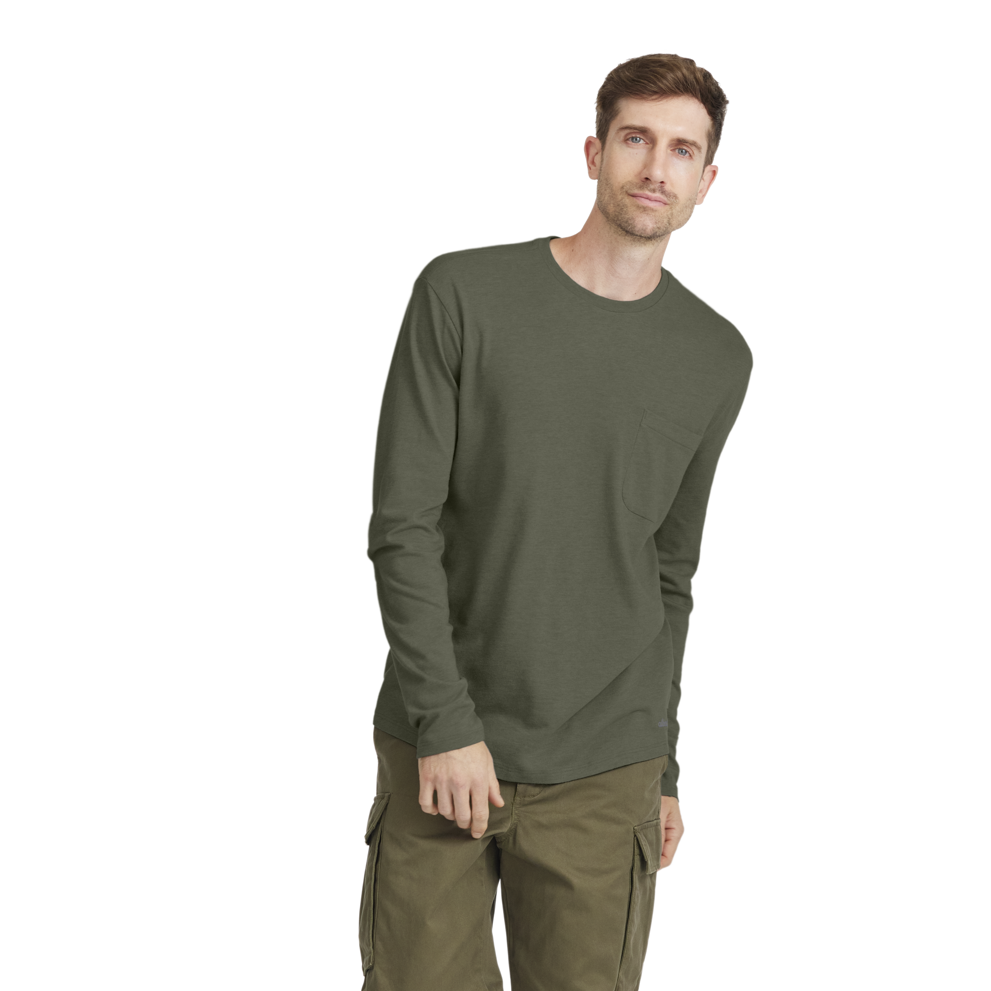 Men's Soft Merino Long Sleeve Tee - Thunder Green